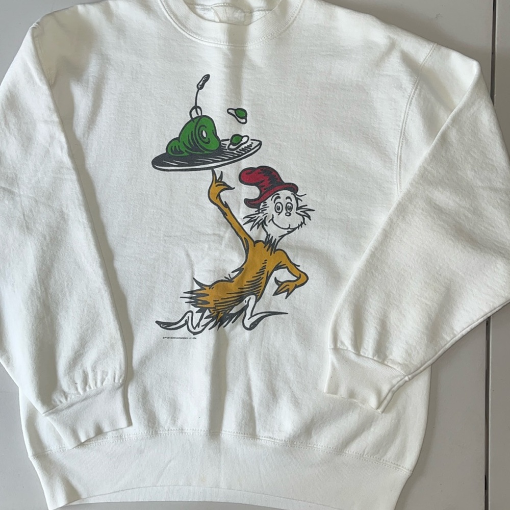 Dr Seuss Green Eggs And Ham 90s Heavy Cotton Vintage UNISEX Sweat Shirt
